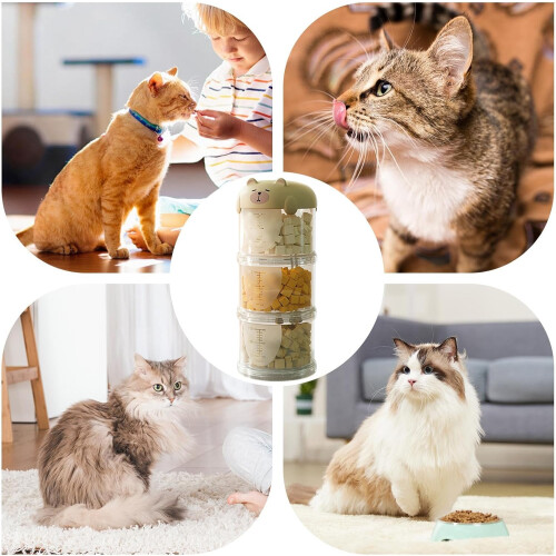 Pet  Container Stackable Dog  Jar Dispenser Food Grade Snack Storage Box Cookie Jar Organizer For Three Cans 2