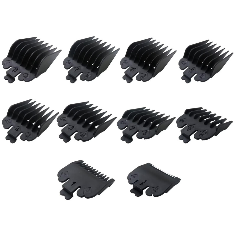 10Pack Hair Clipper Guards Set 1/16' to 1' for Wahl, Universal Clipper Comb Attachments