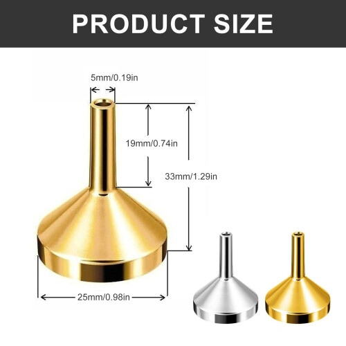 10 kleine Metalltrichter mit 2 Mini-Pipetten zum Befüllen 2