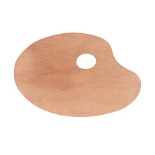 Paleta pro umělce s otvorem pro palec, přenosná umělecká paleta pro akvarelové, kvašové, akrylové a olejové barvy, čirá textura zrna,