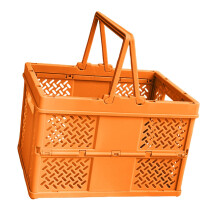 Folding Storage Crate Collapsible Crate For Storage Orange SpaceSaving Home Organization