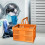 Folding Storage Crate Collapsible Crate For Storage Orange SpaceSaving Home Organization 2