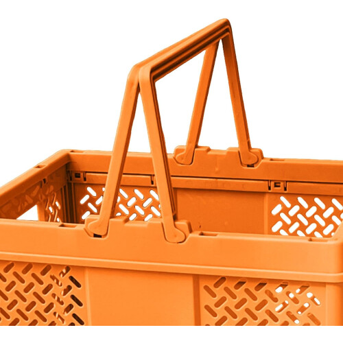 Folding Storage Crate Collapsible Crate For Storage Orange SpaceSaving Home Organization 2