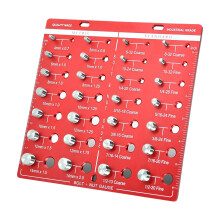 Portable Bolt Thread Gauge 28 Hole Aluminum-New 28 hole red