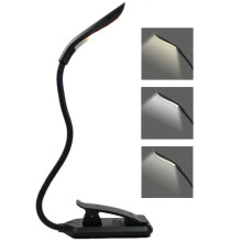 Leselampe, LED-Buchlampe mit 3 Lichtmodi, wiederaufladbar Black