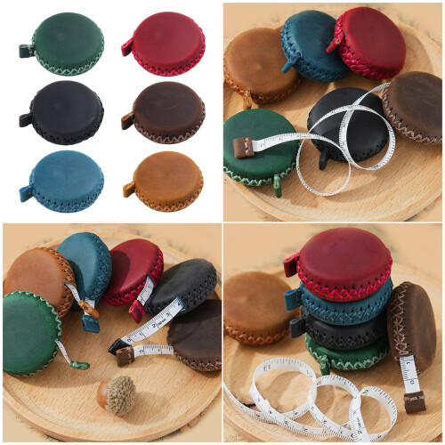 Dense Permanent Leather Measuring Tape Transportable Tiny-Black 2