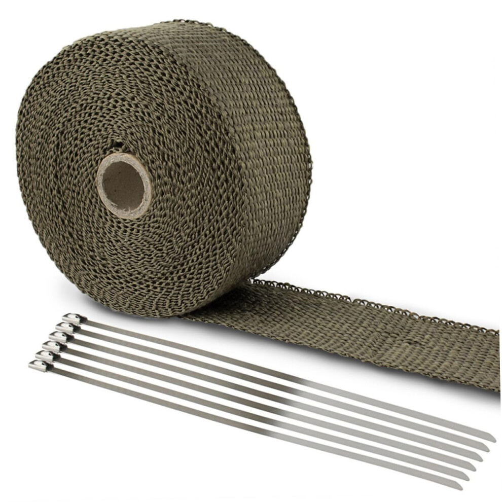 Titanium Exhaust Heat Wrap Roll 10M Fiberglass Shield For Motorcycles Heat Resistance Burn Protection 9119770743527