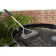 Professional Grade Three-Sided Grill Brush, Comfort Hold Handle For Leverage Cleaning Stuck On Food, Ergonomic Design For Safe And Efficient Use,