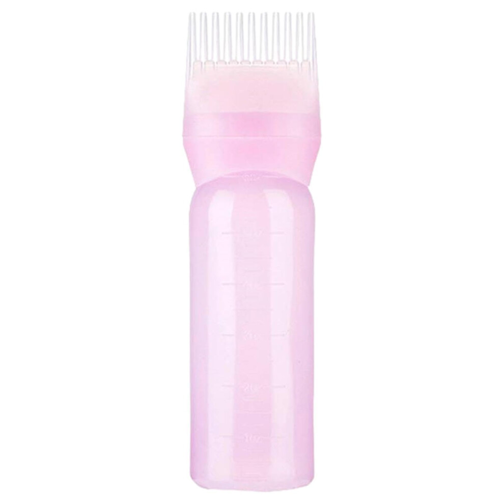 Pink Hair Dye Applicator Bottle With Comb And Scale For Mess Root Touch Up And Precision Coloring