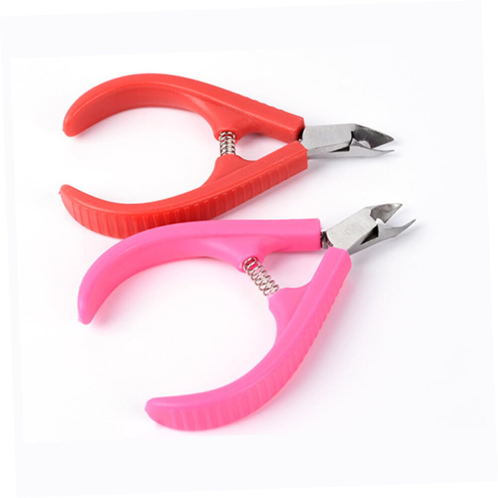 Red 2Pcs Professional Cuticle Nipper And Trimmer Set With Nonslip Handle For Manicure Pedicure