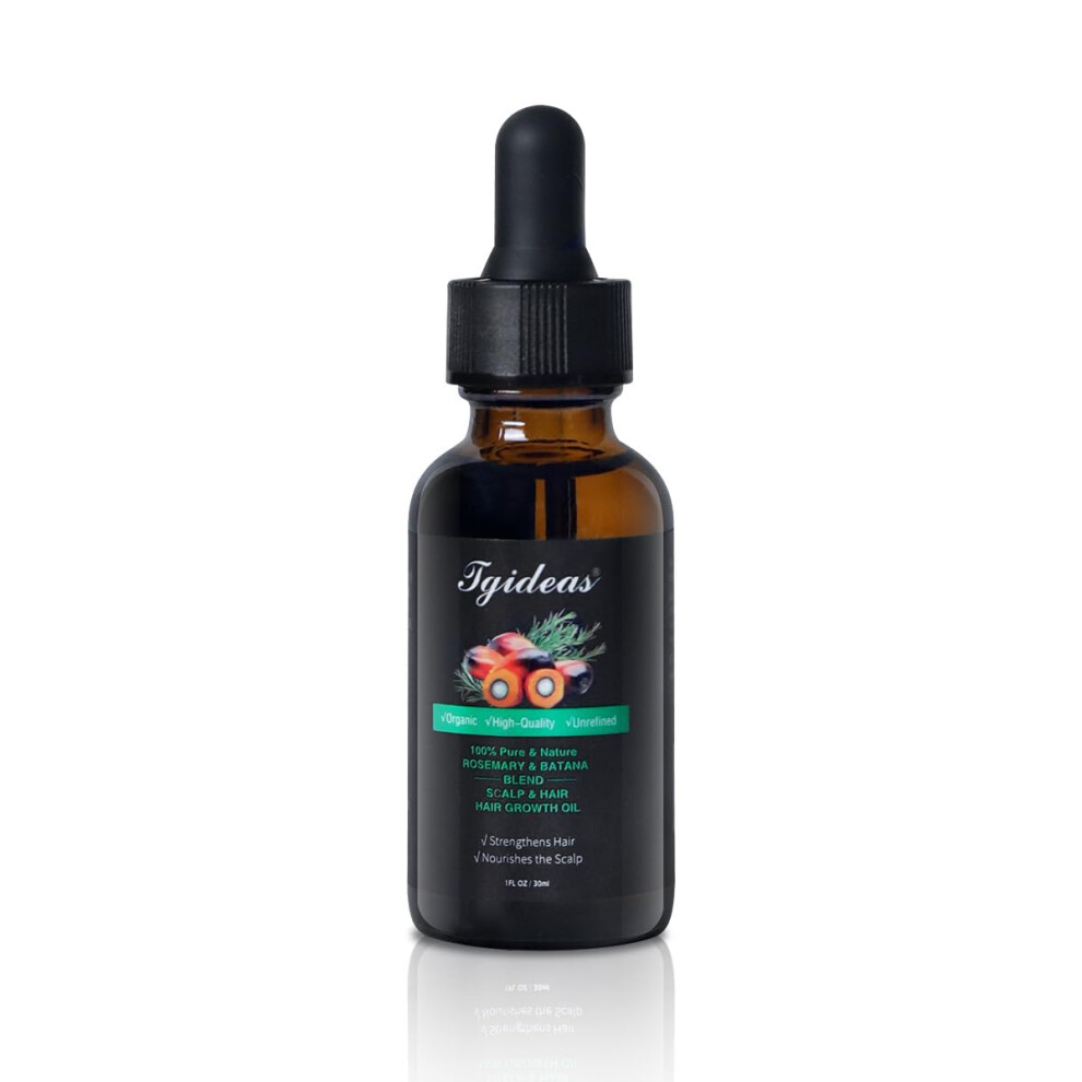Rosemary Hair Growth Oil with Batana for Thicker Fuller Hair, Organic Scalp and Lash Treatment, 1oz