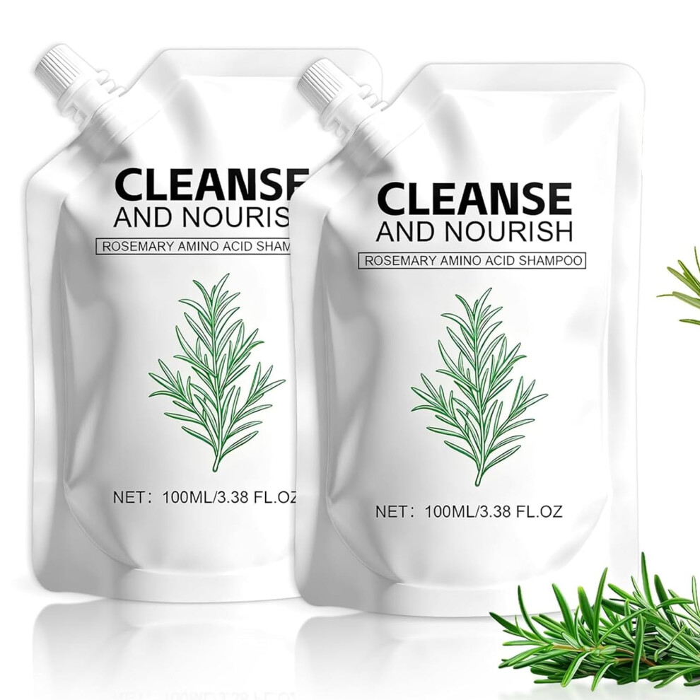 2Pcs Rosemary Amino Acid Hair Growth Shampoo for Thinning Hair Loss, Vegan and Strengthening for Men and Women