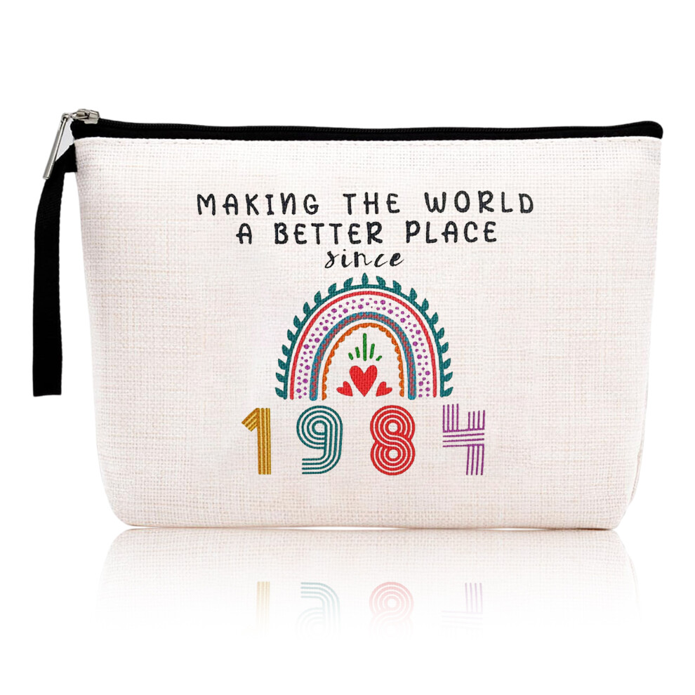 Cosmetic Bag for Women, Birthday Gifts for Women Creative Design Makeup Pouch with Funny Humorous Prints, Linen Travel Makeup Bags Waterproof Lining f