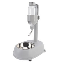Dog Water Bottle with Bowl 2in1 Water Bottle Stand Dispenser With Food Container Adjustable For Cats Dogs Small Pets