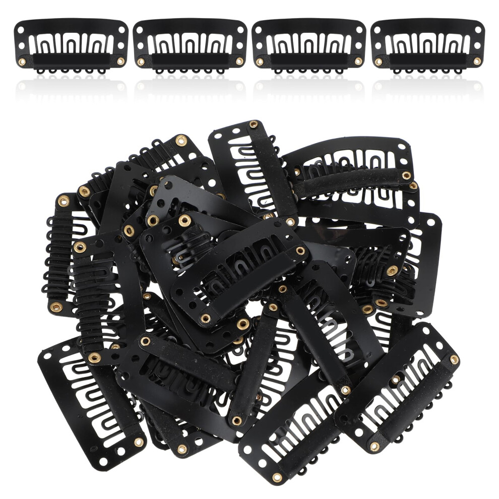 Wig Clips 30 Pieces Small U Shape Snap Clips For Wigs Hair Extensions Wig Making Tools Black