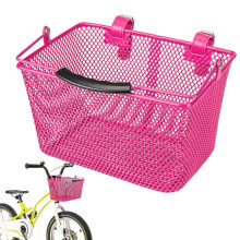 Kids Cycling Basket Front Handlebar Metal Storage Case Organizer With Handle For Preschoolers Students Boys Keys