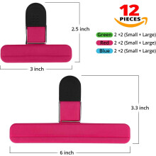 Heavy Duty Seal Grip Food Sealing Clip, Reusable Bag Clips Assorted Colors with Non-slip Grips for Freshness Retention, Multi-purpose Use, 12 Pieces
