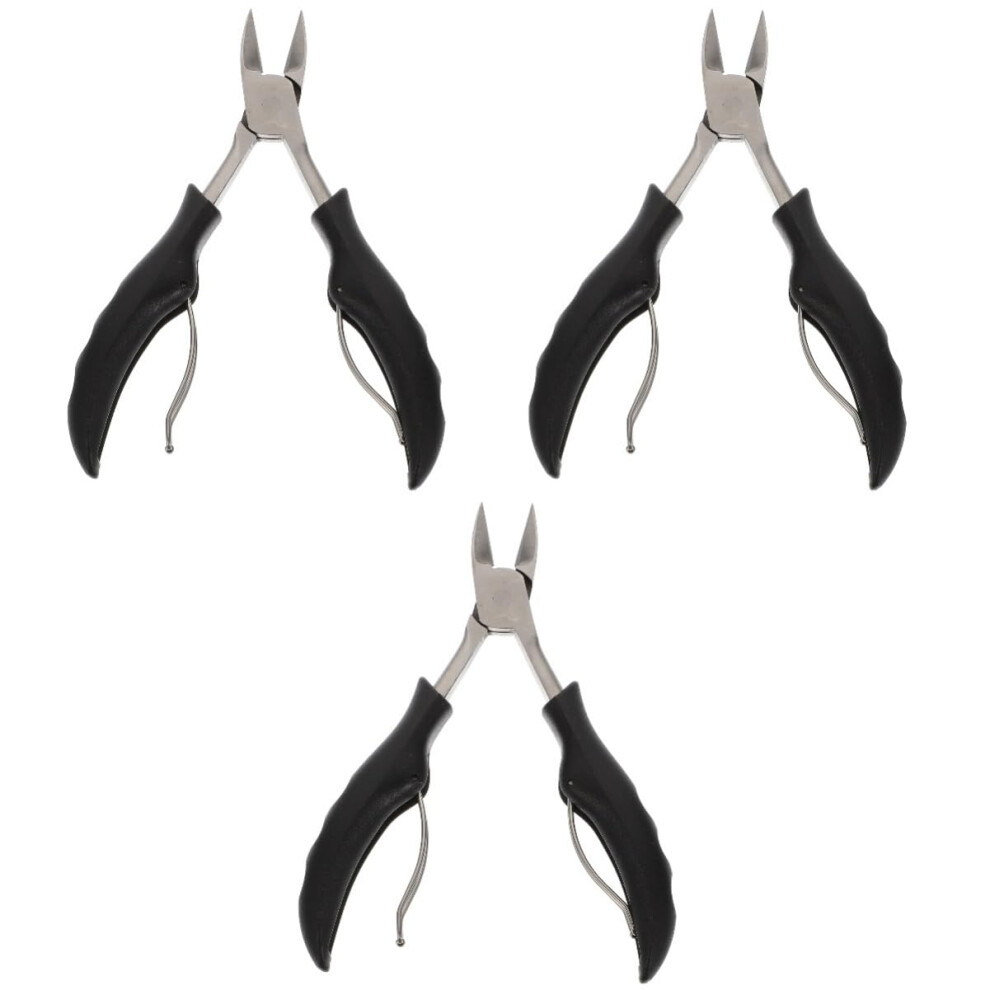 Stainless Steel Nail Clipper Set 3pcs for Manicure Pedicure with Precise Cuticle Removal