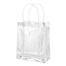 Bolsa de regalo de plástico con asas, bolsa transparente impermeable reutilizable para despedidas de soltera, cumpleaños, Navidad, práctico botón