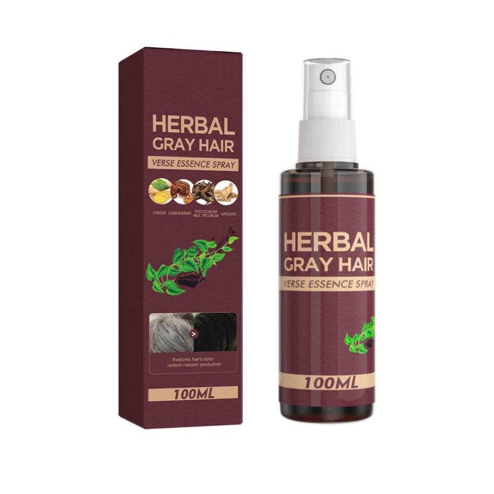 Gray Hair Darkening Spray Hair Treatment, Herbal Serum Restores Natural Color And Nourishes Scalp