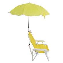 Beach Chair with Umbrella Portable Folding Camping Chair For Outdoor Lawn Sand Picnics Vacations And Parties Yellow