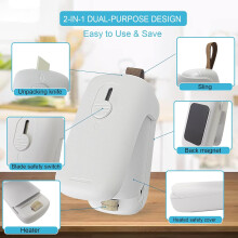 Mini Bag Sealer for Snacks, 2 in 1 Heat Seal and Cutter with Magnetic Base, Portable Design for Easy Food Storage and Keeping Fresh - No Preheating