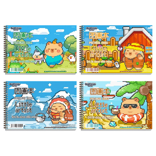 4 Piece Drawing Pad Sketchbook Set 50 Sheets Per-Kapi World