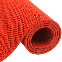 Non Slip Drainage Floor Mat Waterproof PVC Cuttable for Pool Bathroom Kitchen Garden Red 90x300cm