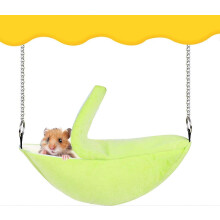 (As show, One size) Banana hamster bed house small animal warm hammock house cage accessories rat sleeping nest candy glider hamster bird pet