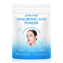 100% Pure Hyaluronic Acid Powder for Skin and Joints, Dual Molecular Weight, Deep Hydration, AntiAging, Fragrance, Vegan, 3.52 Oz