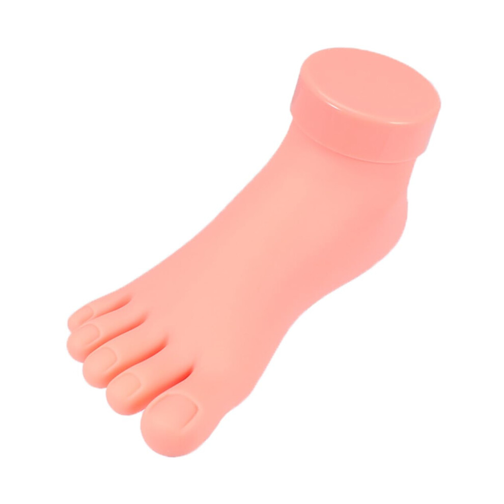 Nail Practice Foot Model with Realistic Skin Texture, Flexible Silicone Training Foot for Manicure