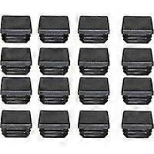 (As show, One size) Bouchon Plastique 40x40mm Embout Tube Carre Noir Plastique Embout Bouchons D'obturation 16PCS