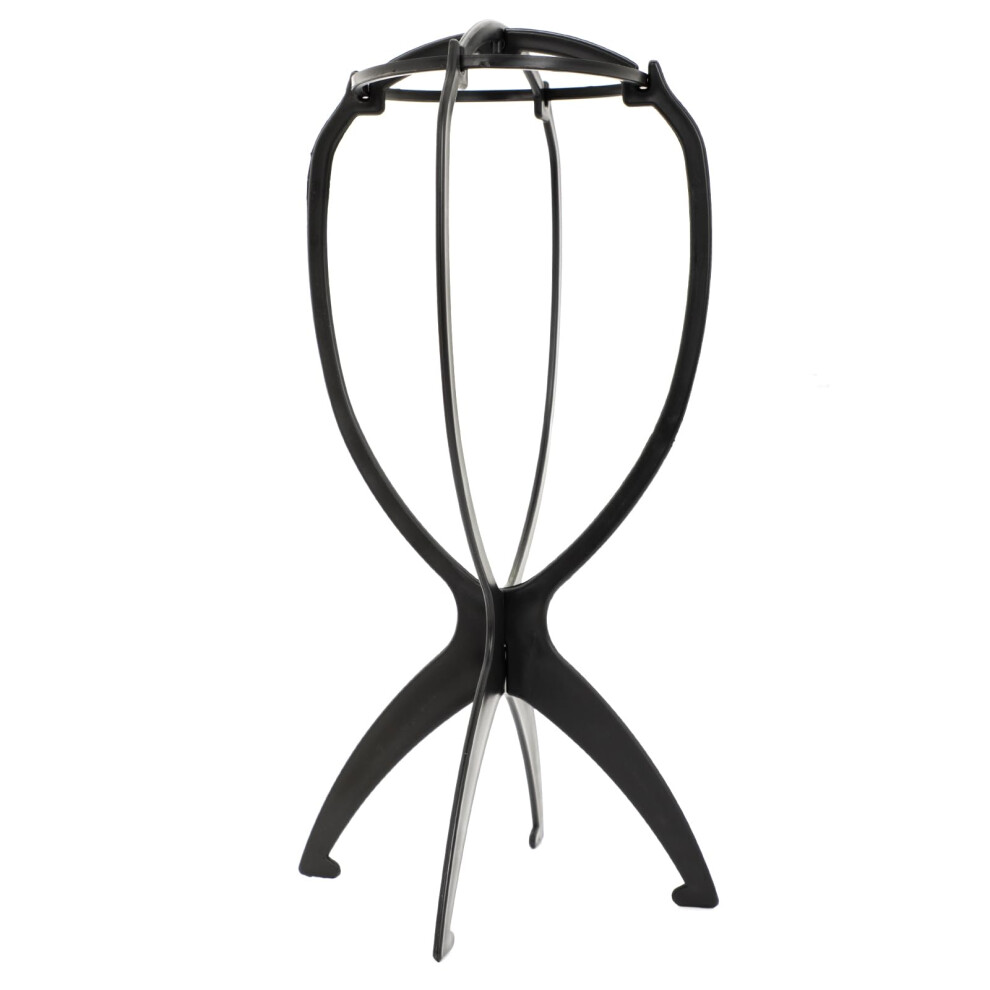Unisex Black 2 Pack Collapsible Wig Stand For Short Wigs, Foldable Travel Holder For Styling, Drying And Storage (Black)
