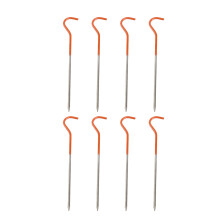 Ultraleichter Zelthering mit Haken, gut sichtbare orange Beschichtung, für Rucksacktouren, robuste Zeltnägel, 16,5 cm lange Heringe aus