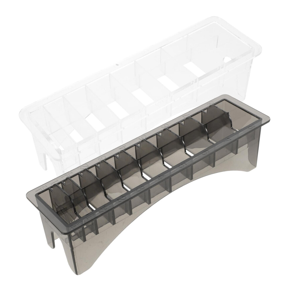 Hair Clipper Guard Organizer and Comb Storage Box, Universal Fit, Transparent, Durable Base for Barbers