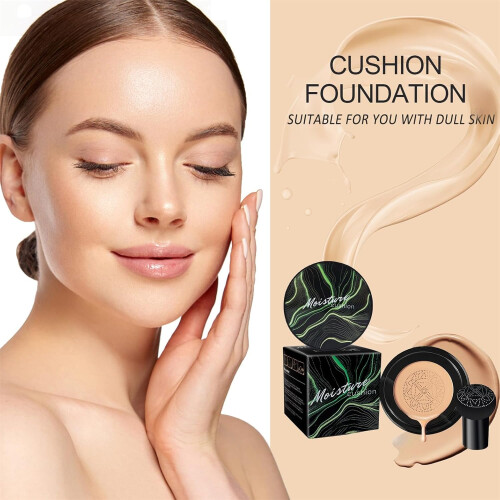 Buff Beige BB Cream Foundation Cushion – Full Coverage Concealer, Long Lasting Moisturizing for All Skin Types 1