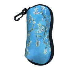 Husă pentru ochelari cu carabină, husă flexibilă din neopren moale pentru ochelari de soare, husă spațioasă cu fermoar pentru ochelari și
