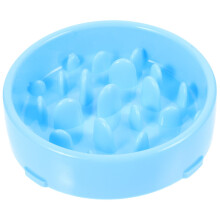 Small Blue Pet Slow Feeder Bowl Silicone Dish Dogs Cats Puppies Holds Dry And Wet Food And Water Travel Reduces Bloat