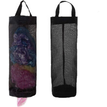 Distributeur de sacs de rangement suspendus en filet Recycling Ally, favorisant la protection de l'environnement dans votre maison (noir)