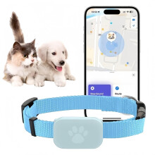 Cat Tracker GPS Collar For Medium And Large Cats, No Monthly Fee, Compatible with iOS Apple Find, Blue Cat GPS Collar