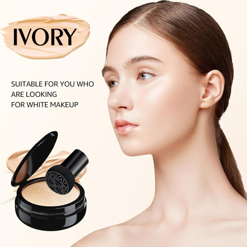 BB Cream Foundation Long Lasting Full Coverage Cushion for All Skin Types with Hydration Ivory 1
