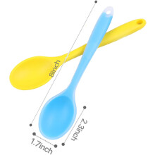 Silicone Mixing Spoon, Heat Resistant Non Stick Food Grade Silicone for Cooking Mixing, Stirring, Serving, Lightweight Design with Hanging Hole for