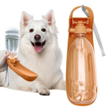 Portable Dog Water Bottle 550ML Capacity, Travel Bottle, Orange Color, For Dog Walking and Outdoor Hiking