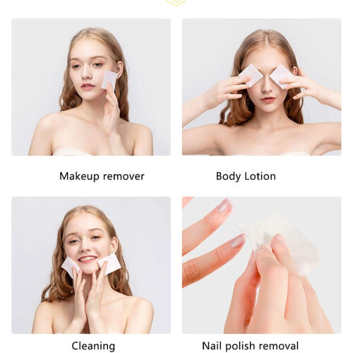 1000 PCS Lint  Cotton Pads for Face and Nails, Soft Thin Makeup Remover Squares with Box 2
