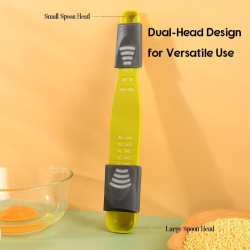 Adjustable Measuring Spoon with Grams and ML Scale – Kitchen Measuring Tool for Salt, Sugar, Milk Powder, Spices 2