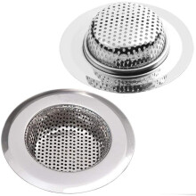 Non-Deforming Stainless Steel Sink Strainer, Efficient Liquid Flow with Anti-Clogging Shield, Heavy-Duty Drain Filter, Smooth Edges for Safe
