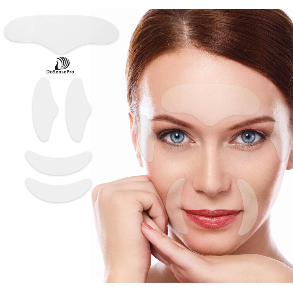 Forehead Wrinkle Patches and 4 Reusable Silicone Face Patches Set for Eyes and Smile Lines, AntiAging