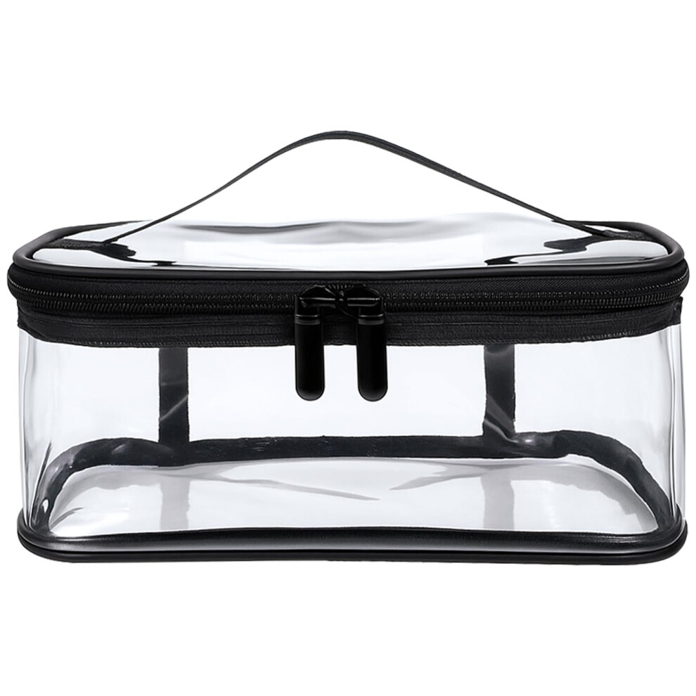 Large Clear Makeup Bag with Zipper Waterproof Transparent Toiletry Organizer with Handle for Travel