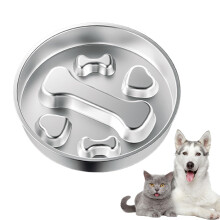 Dog Slow Feeder Bowl Stainless Steel Anti Choking Interactive Dog Food Dish For Small And Large Breeds Bloat Prevention