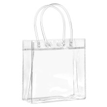 Bolsa de regalo de plástico con asas, bolsa transparente impermeable reutilizable para despedidas de soltera, cumpleaños, Navidad, práctico botón